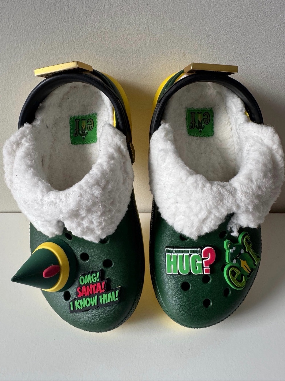 CROCS Elf Themed Sherpa-Lined Holiday Clogs 11C